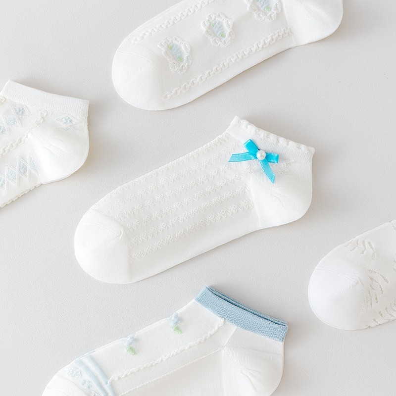 Wholesale Custom Cotton Flower Ankle Socks Low Cut Socks (4).jpg