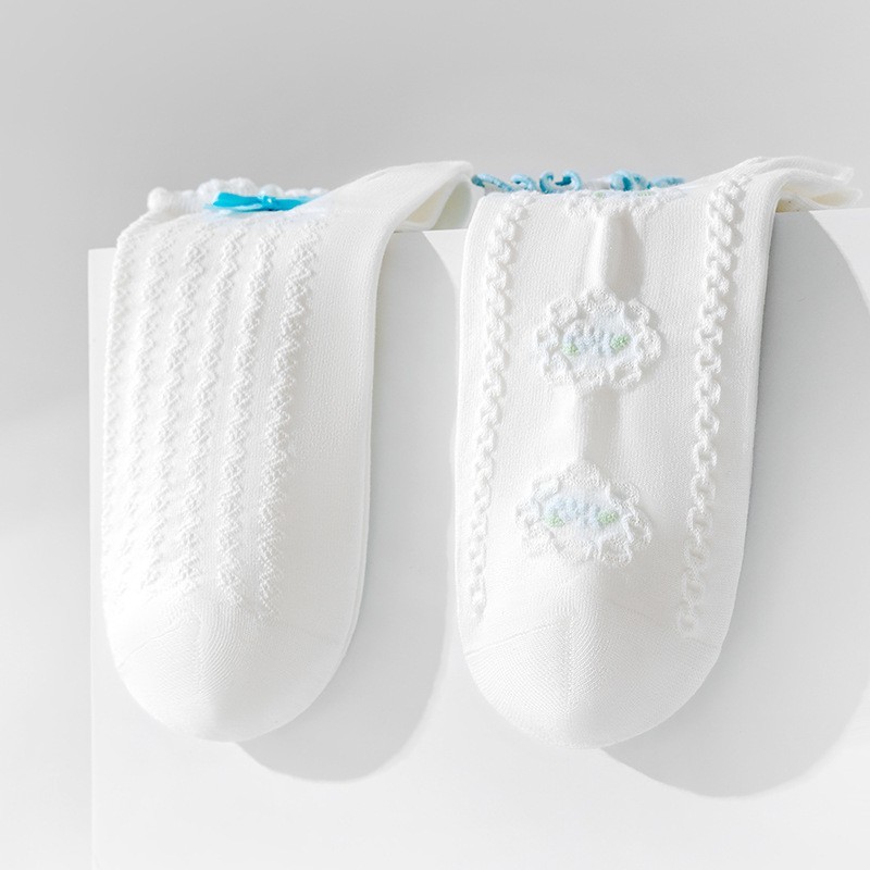 Wholesale Custom Cotton Flower Ankle Socks Low Cut Socks (2).jpg
