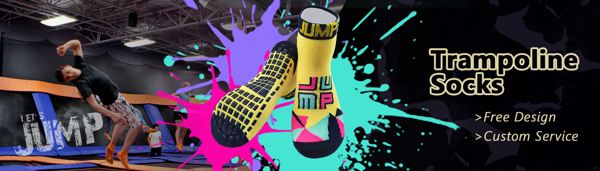 OEM Custom Trampoline Socks Factory Anti-Slip Playground Trampoline Socks for Indoor Sports
